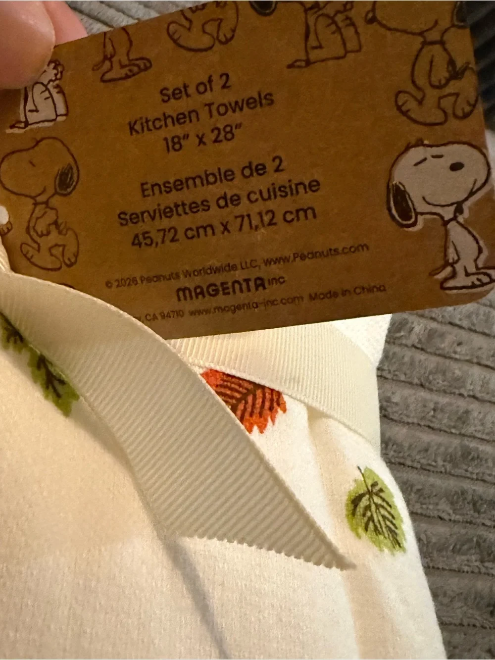 Rae Dunn x Peanuts Kitchen Towels- Set of 2- IT’S FOOTBALL TIME- NWT